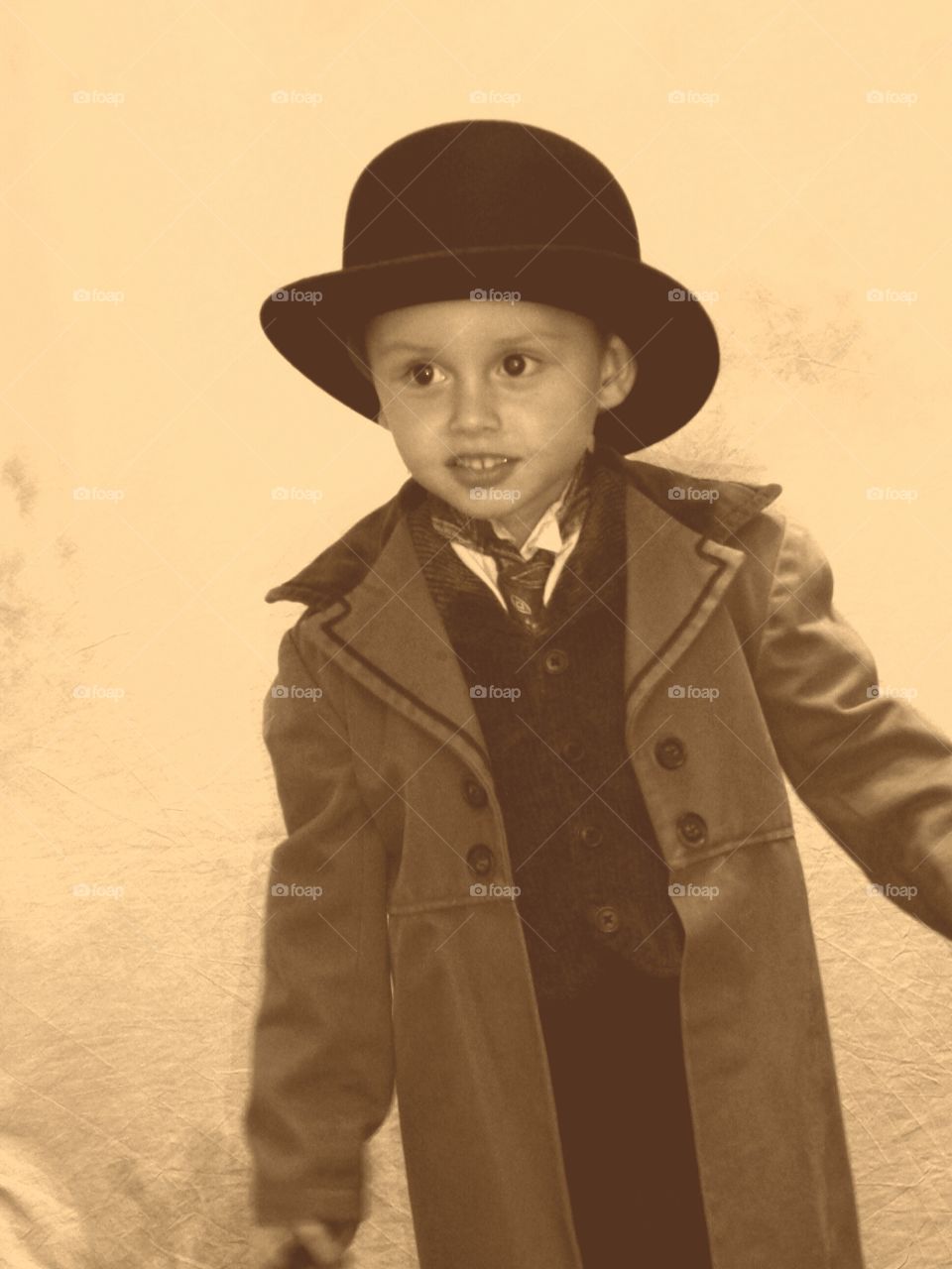 old, retro photo of the boy