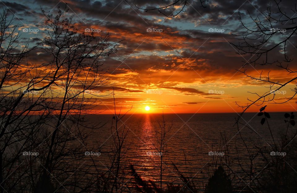 View of sea at sunset