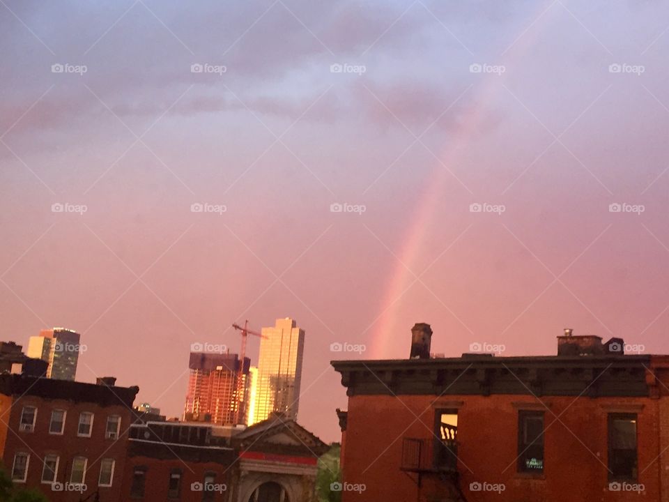 Rainbow over the city

