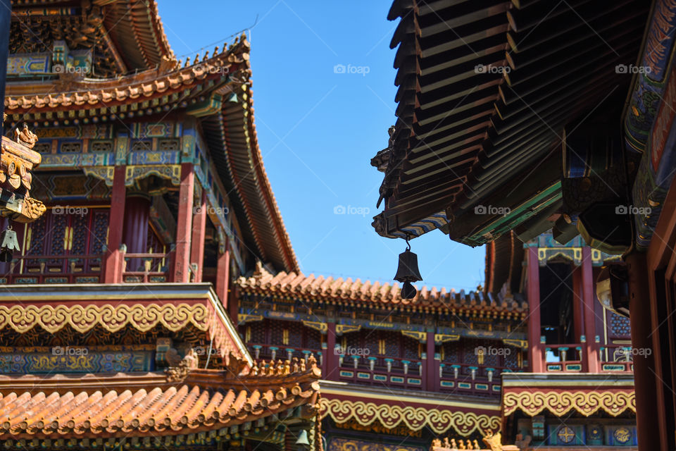 Beijing,lama temple, roof top