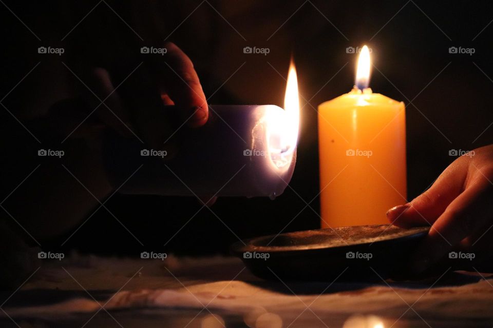 Lighting a candle