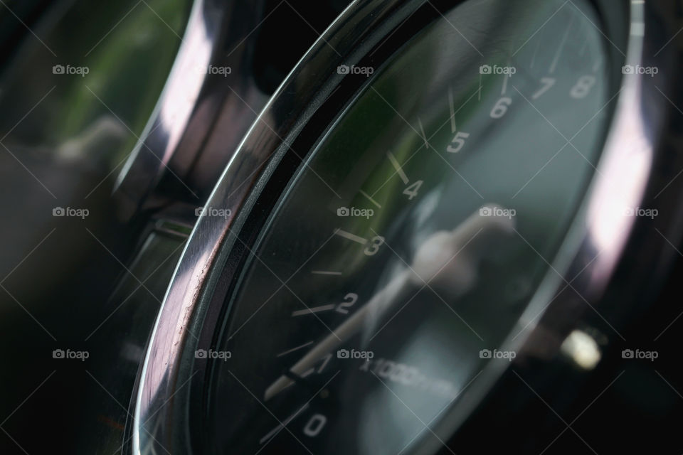 The speedometer of my friend's old motorcycle.