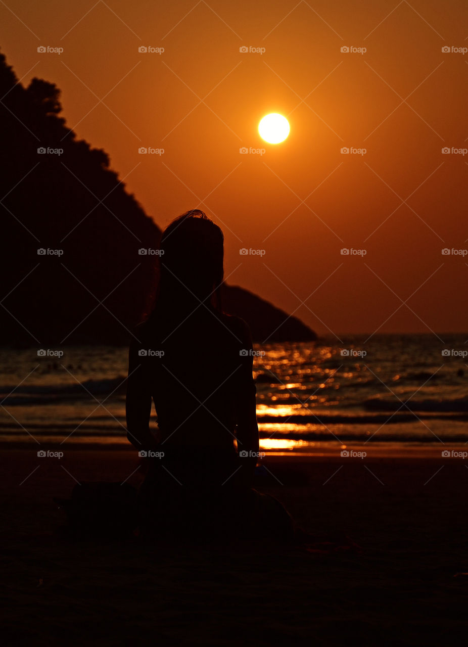 evening yoga in the beach