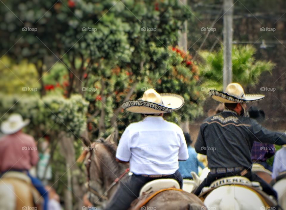 Mexican Cowboys. Trio Of Classic Mexican Cowboys In Traditional Dress
