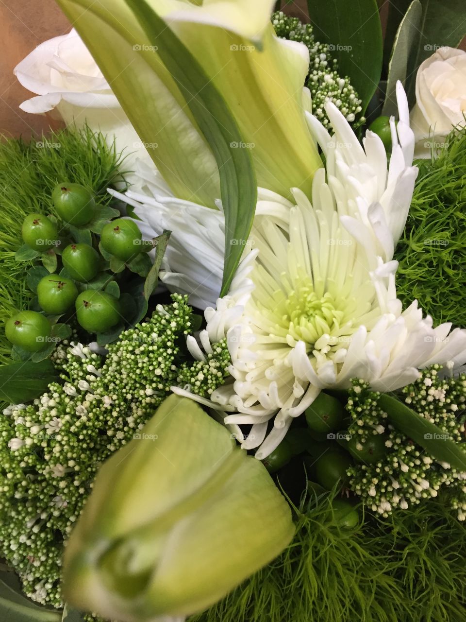 Bouquet of green and white