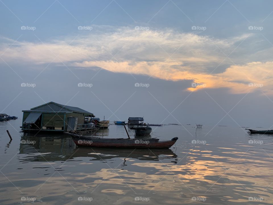 Floating village, Tonle Sap Lake, Cambodia. 