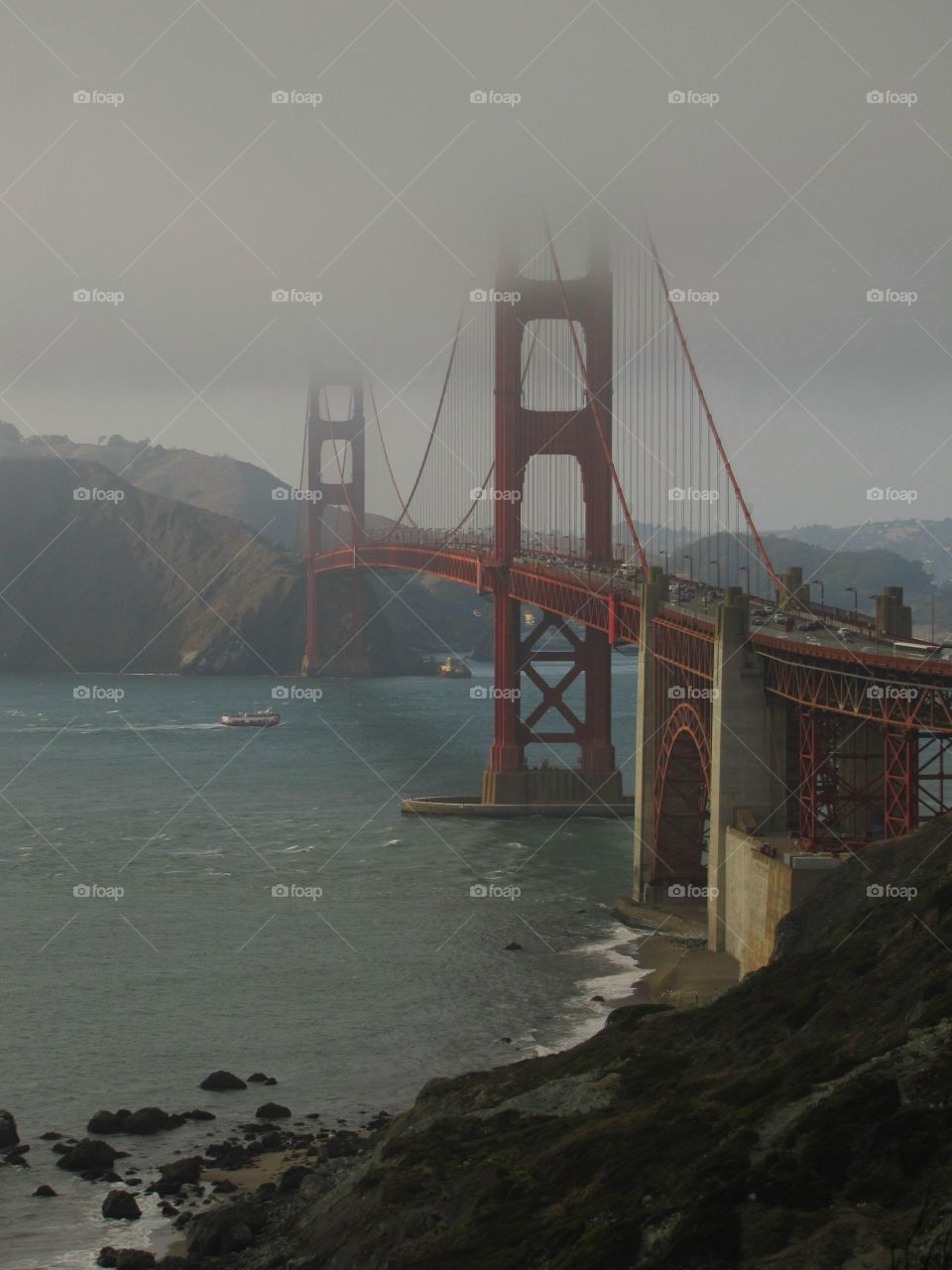 Golden Gate Bridge in the fog