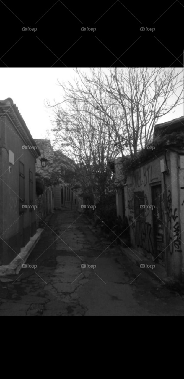 walking through town