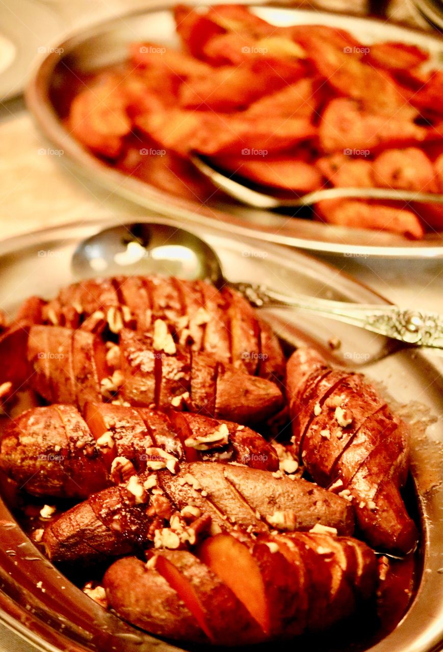 Sweet potatoes and candied Carrots 