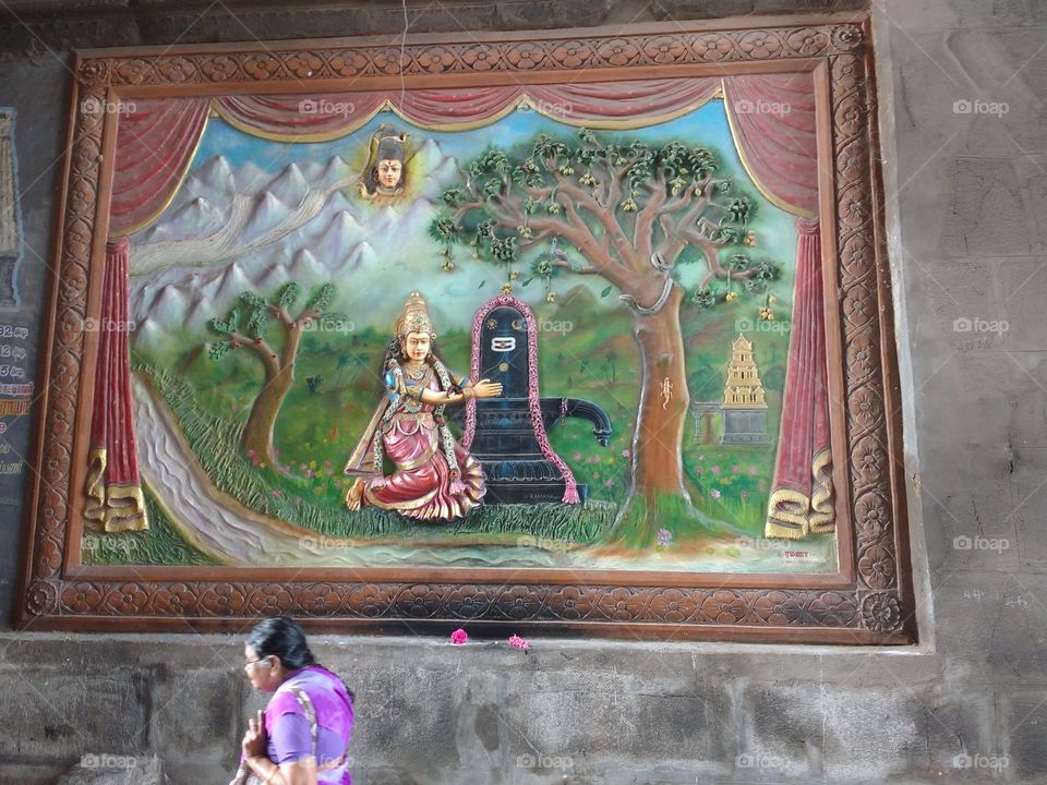 wall art in Kanchipuram temple