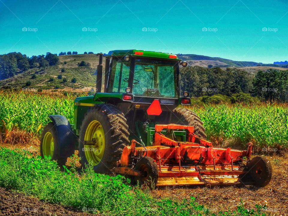 Tractor on American farm