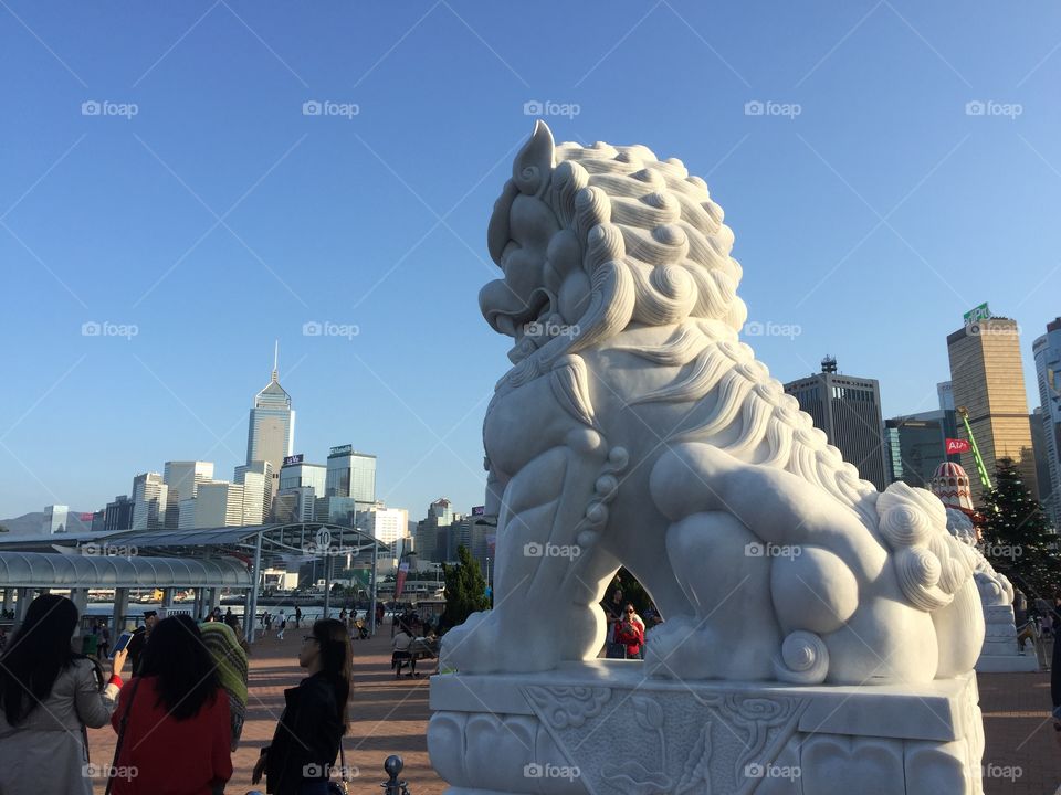 Statue near Observation Wheel, Hong Kong