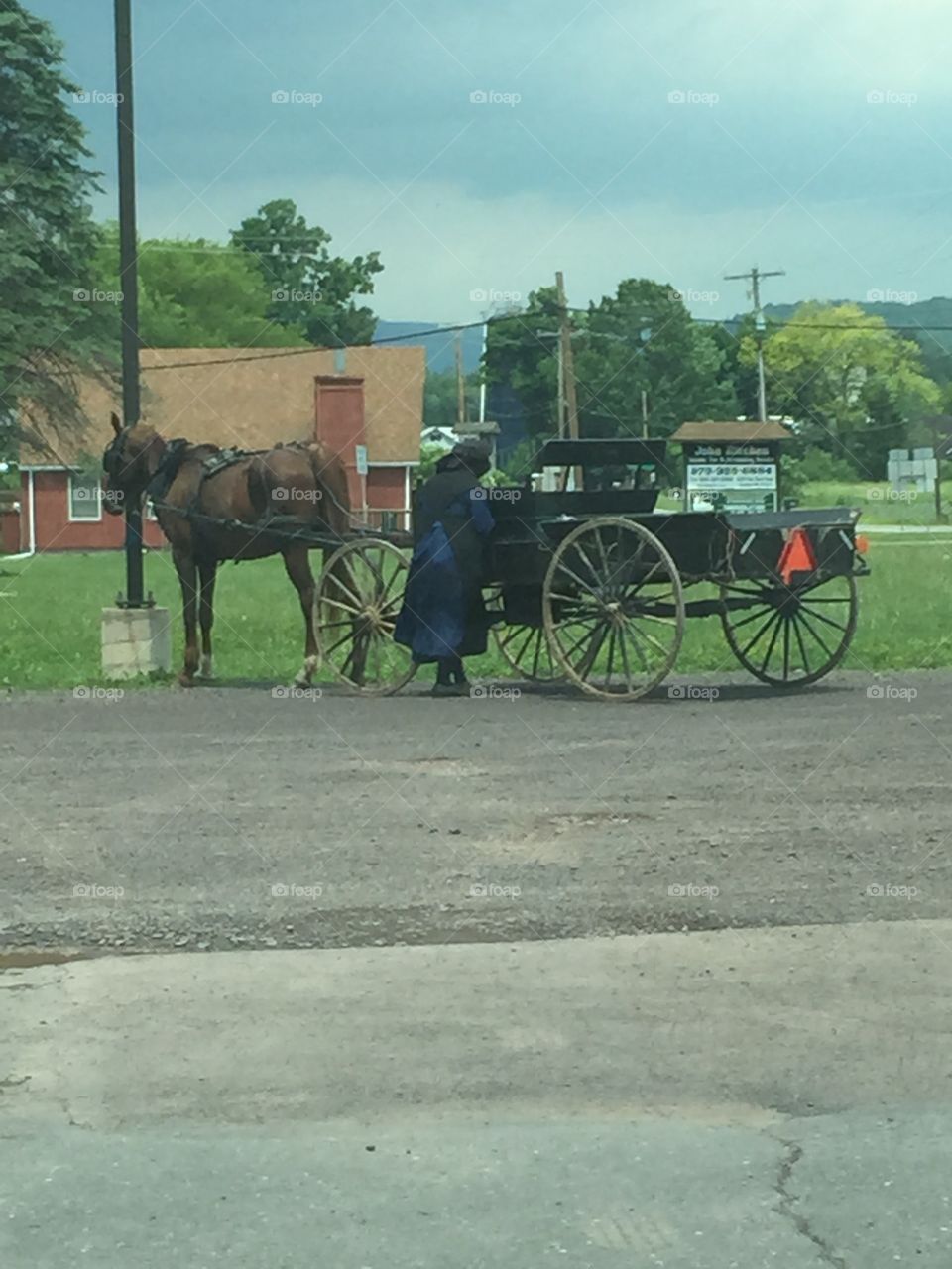 Amish and buggy