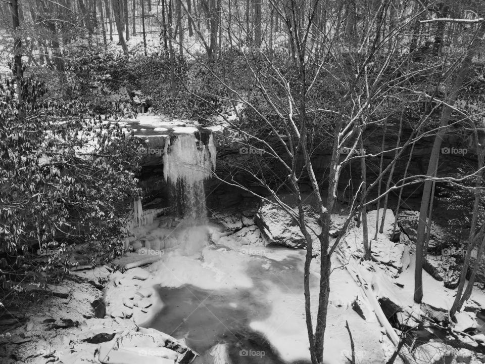 Cucumber Falls Ohiopyle PA winter time