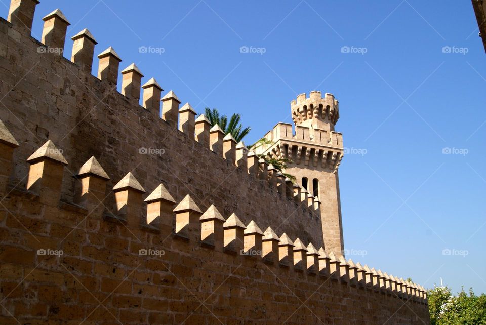 light and shadow at a historic castle