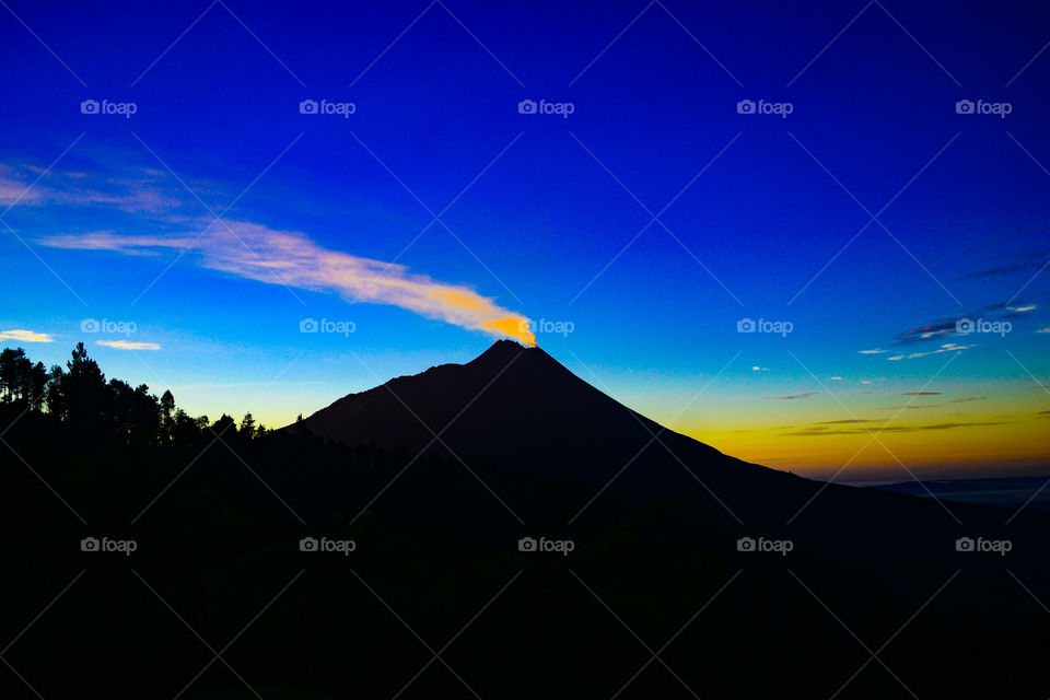 Mount Merapi seen from Mount Merbabu, Central Java, Indonesia