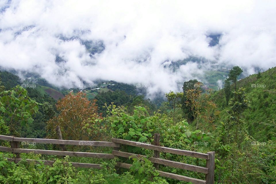 Guatemala mountain view. View looking down upon the clouds from a Guatemalan mountain