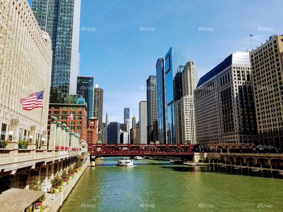 Beautiful waterfront by day Chicago USA