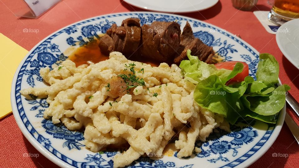 German meal - Spätzle with Beef