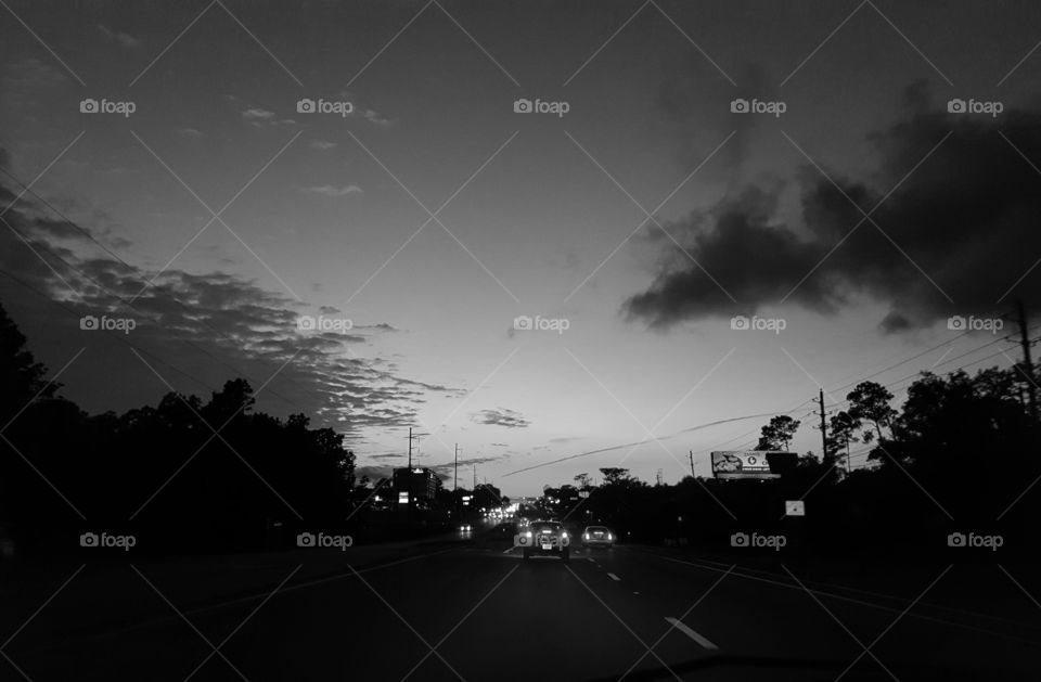 sunset grayscale