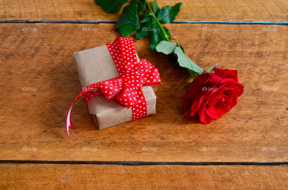 Gift and rose