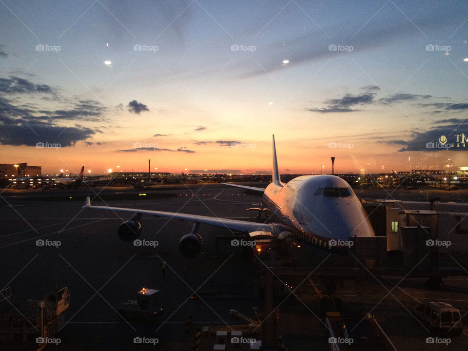sunset london united kingdom airport by muaddib64