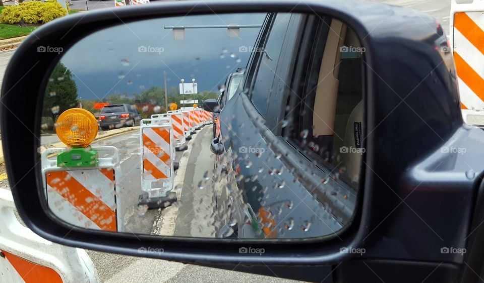 Rear view of road construction