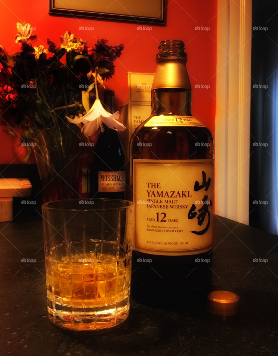 A glass of scotch