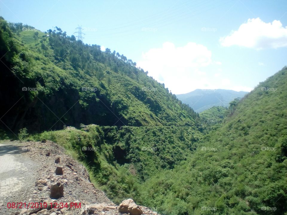 Natural green hills view