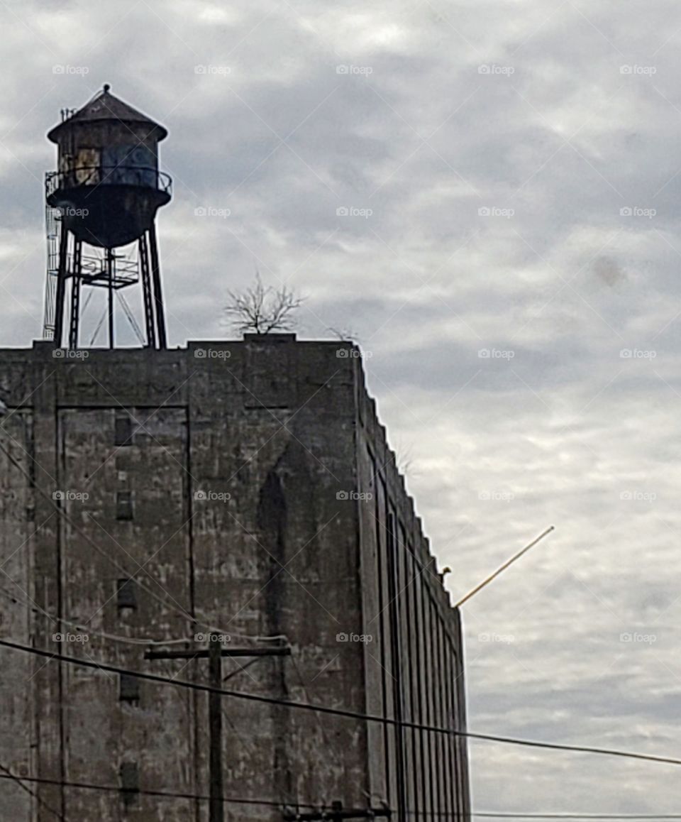 Old Water Tower on Building