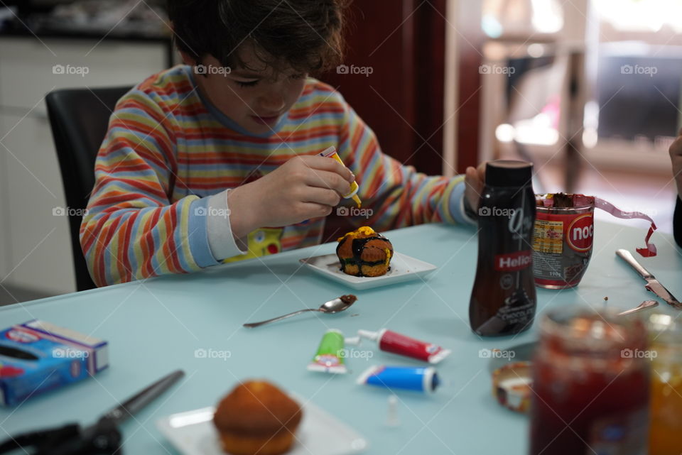 haciendo un  pumcake niños nocilla