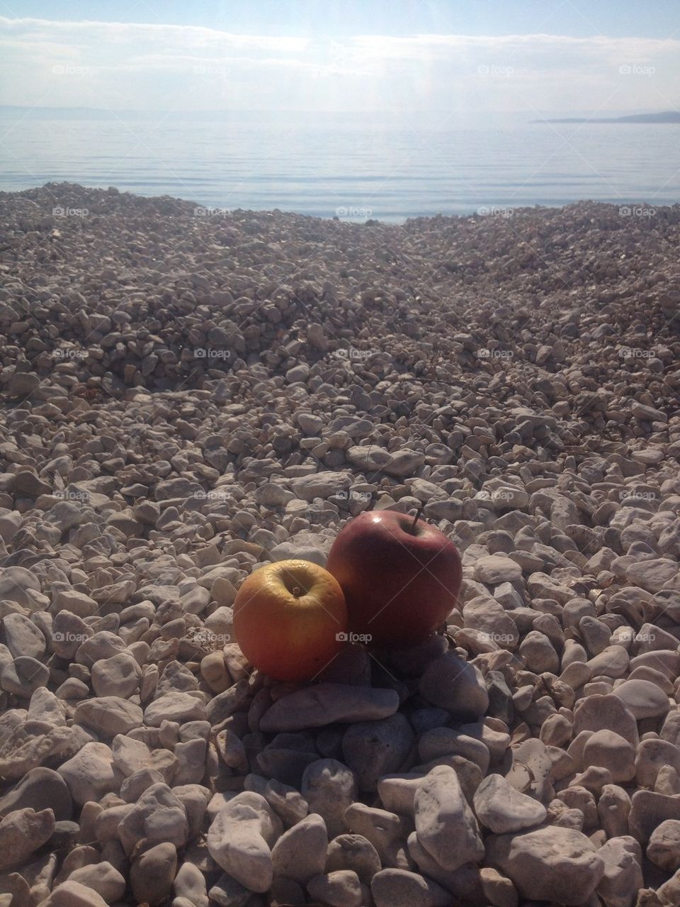Apples and the beach