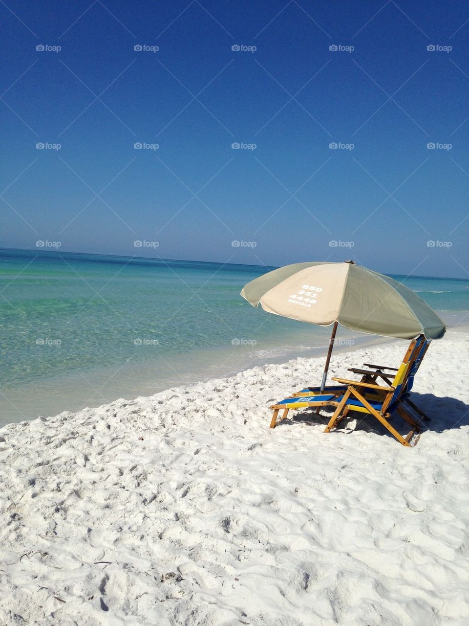 White sand and a beach chair