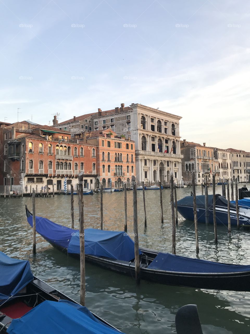 Parked boats in Venice