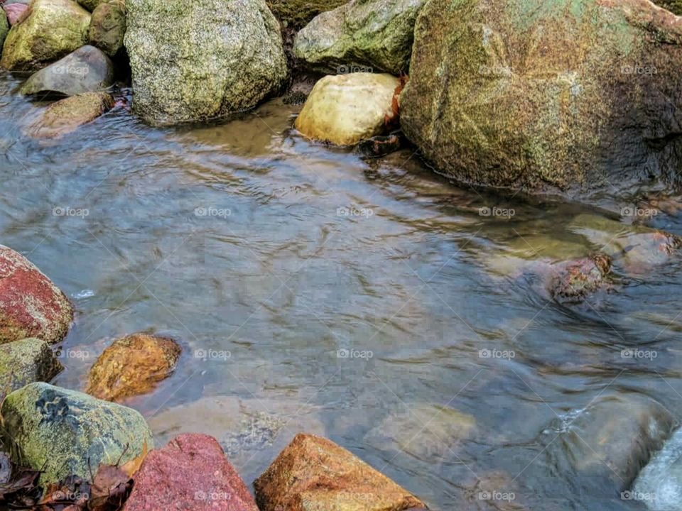 Still stream and rocks