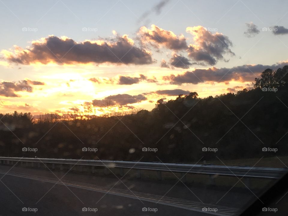 Sunsets on the highway.
