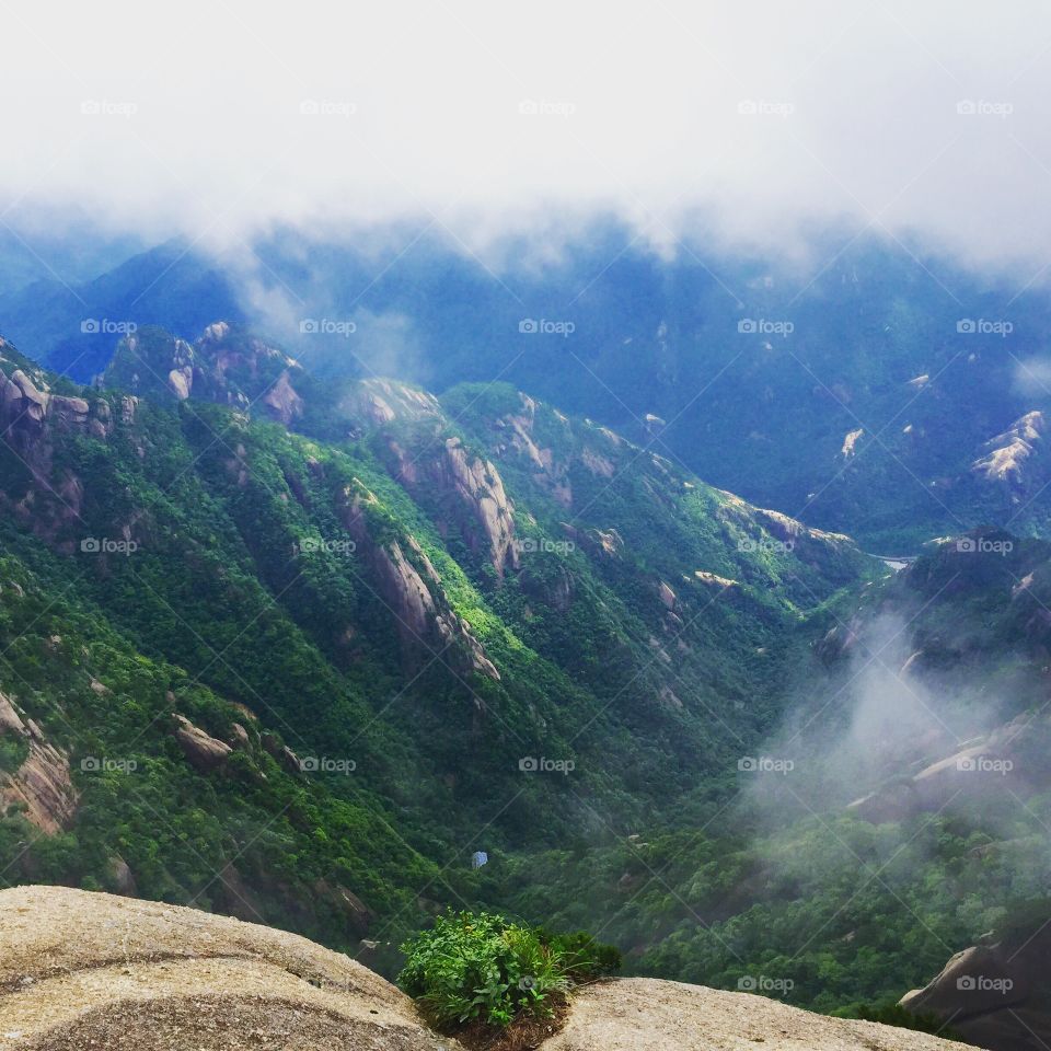 Spectacular mountain views. Incredible scenery and views on Yellow Mountain, China