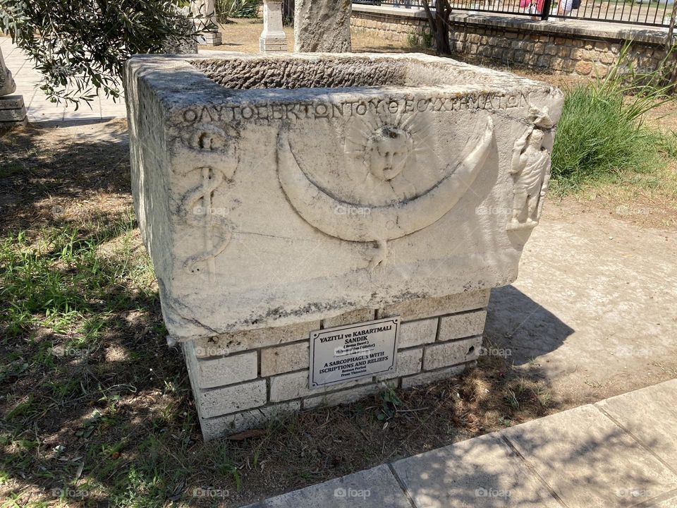 Ephesus ancient city. Sightseeing in Turkey. Hot sunny day in Kusadasi. Ancient ruins of historic places. To travel is to live. Museum in Ephesus 