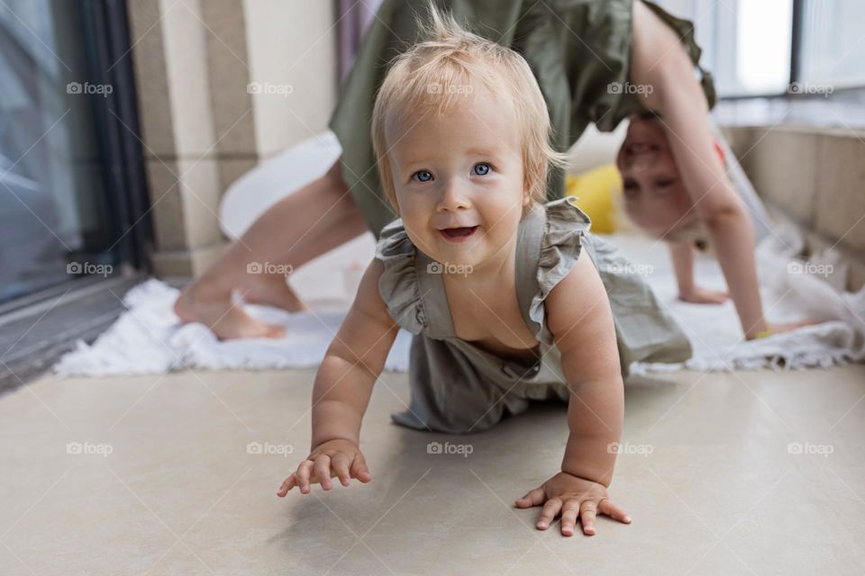 Siblings having fun