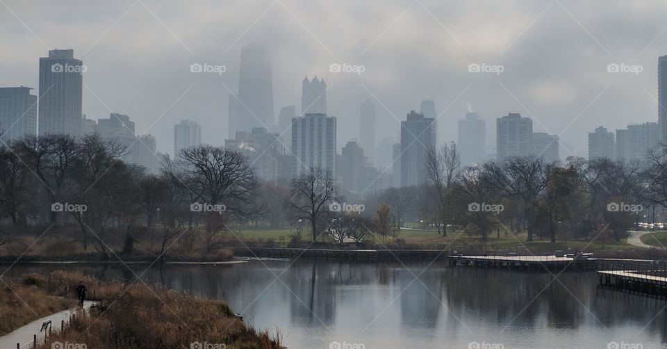 Chicago Skyline Fog