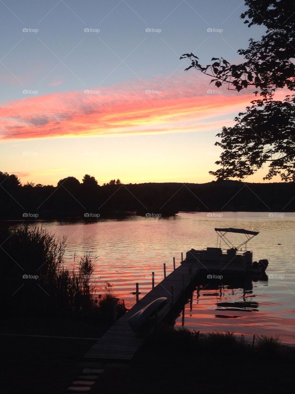 Sunset on the boat dock