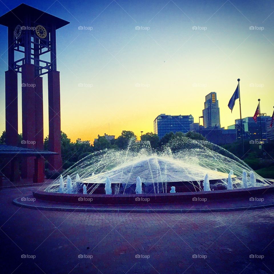Twilight and goodnight. Just a beautiful night walking downtown and enjoying the fountain