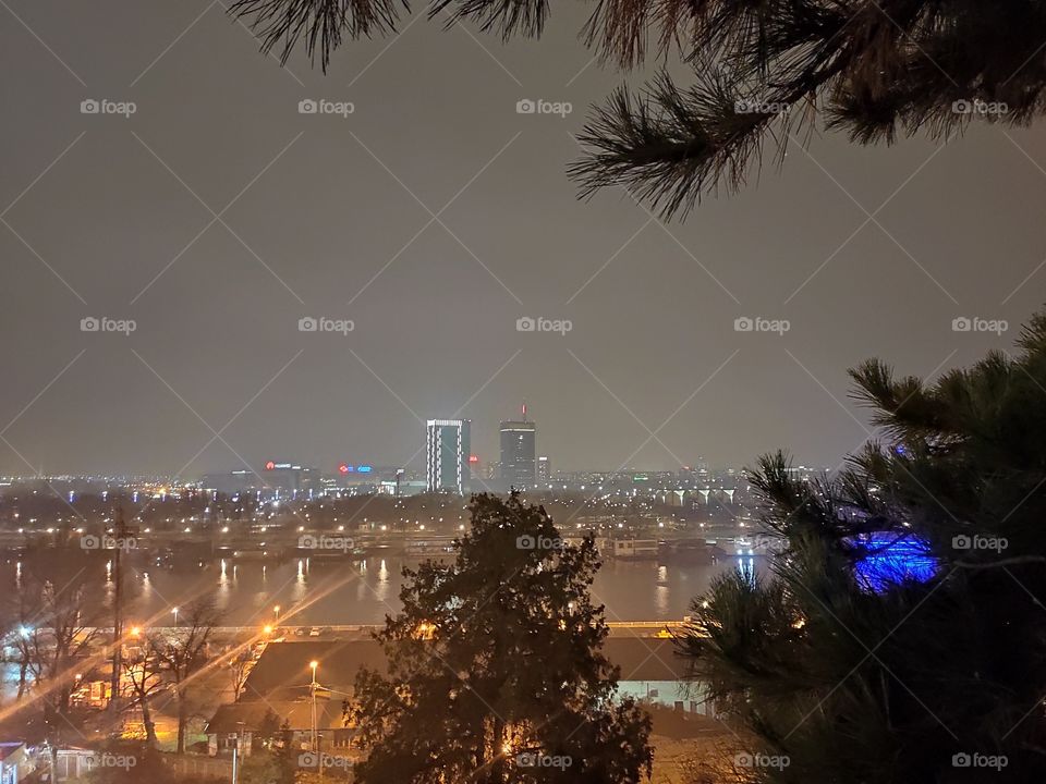 Belgrade Serbia night scenery