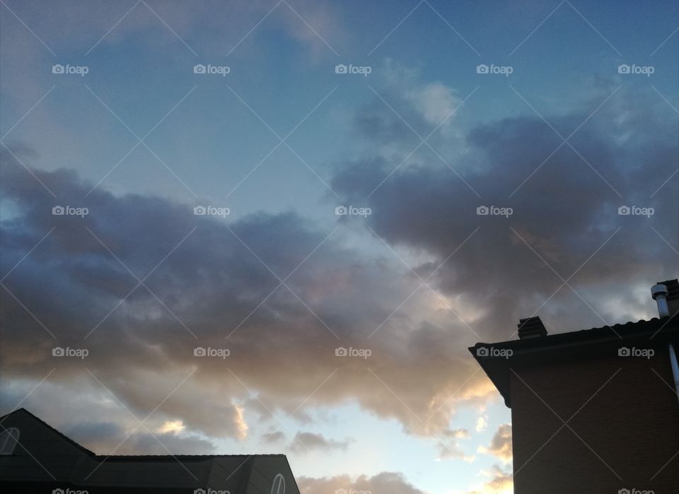 Sky colours at sunset