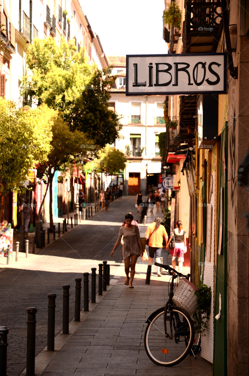 A street in Malasaña, Madrid, Spain