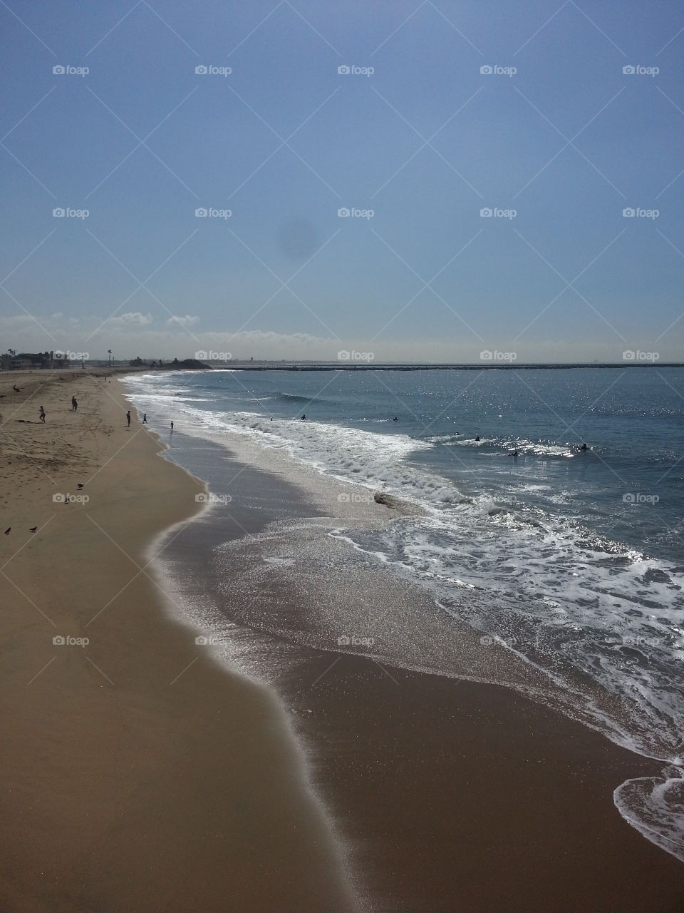 Seal beach waves. taking a walk on the beach