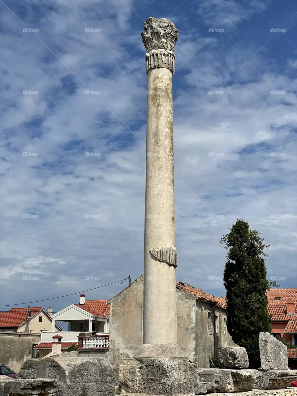 A historical Roman Tower in Zadar Croatia 