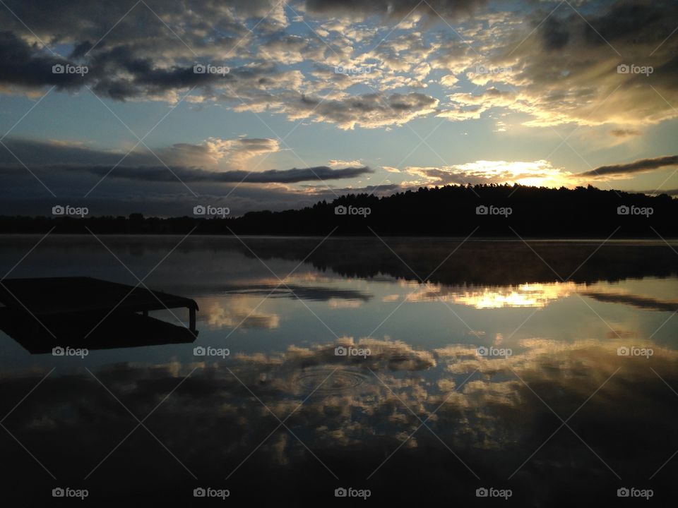 Early morning at the lakeside in Poland 