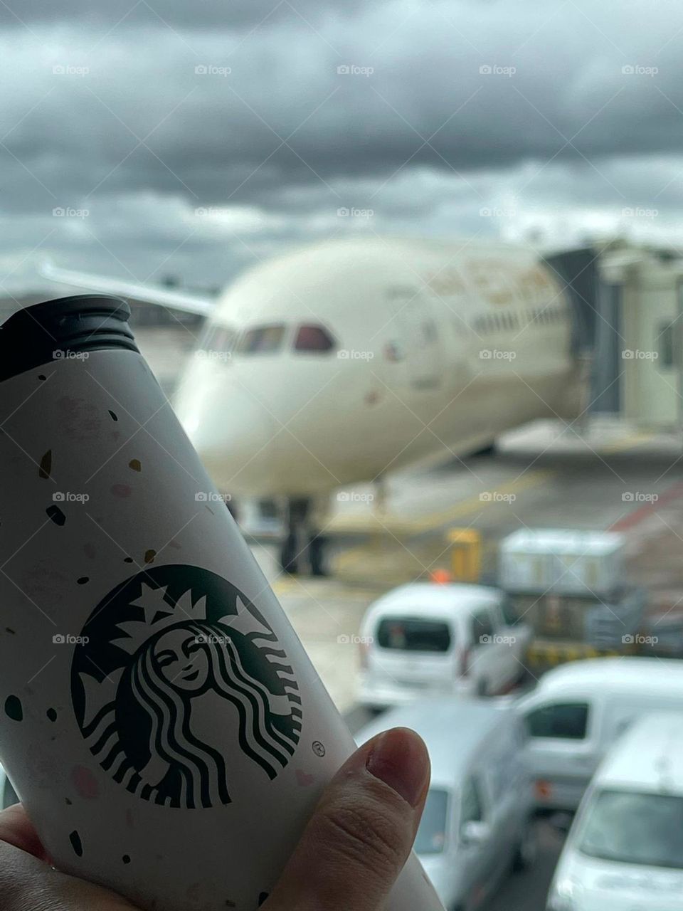 Coffee time before the flight