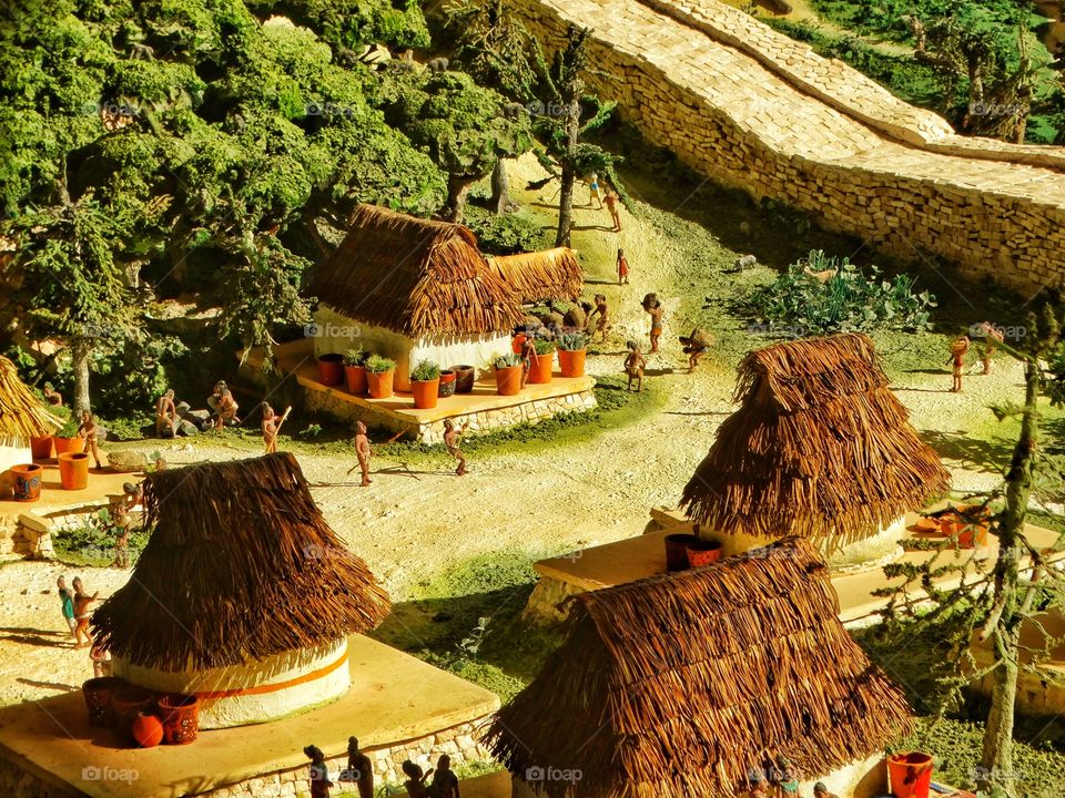 Ancient Mayan Settlement Diorama